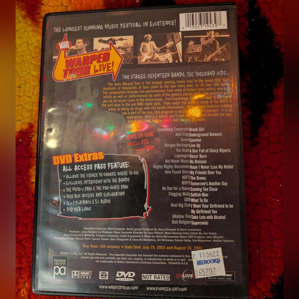 Warped Tour 2002 Live Compilation DVD - Picture 2 of 2